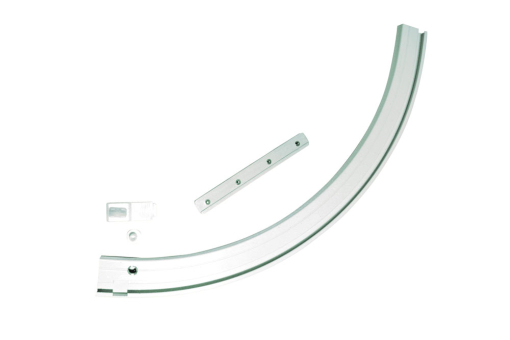 Rundbogen, links, 1-läufgig GZG1064 Gardinenschienen-Zubehör GARDINIA Rundbogen für Aluminium-Vorhangschiene - 1-läufig - links - Weiß