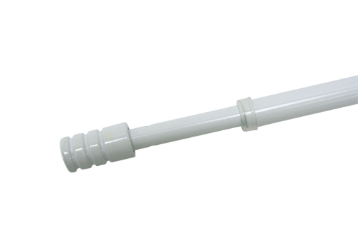 Vitragestange aus Metall mit Zylinder-Endknöpfen GZG1106 Vitrage / Cafehaus GARDINIA Metall-Vitragestange - Ø 10 mm - 80 - 110 cm - 2 Träger - Zylinder - Weiß