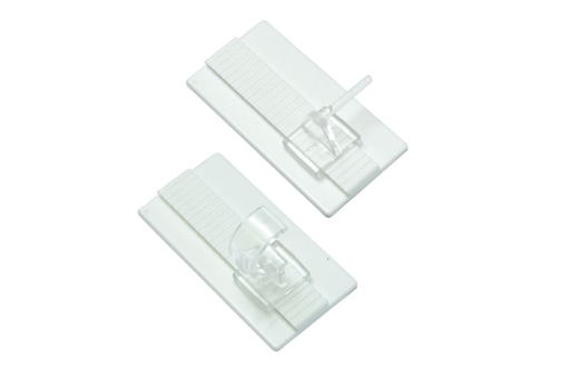 Universal-Klebehaken für Vitrage- und Caféhaus-Stangen GZG1119 Röllchen, Klammern,... GARDINIA Klebehaken Universal für Vitrage- u. Cafehausstangen - 2 Stück - Weiß/Transparent