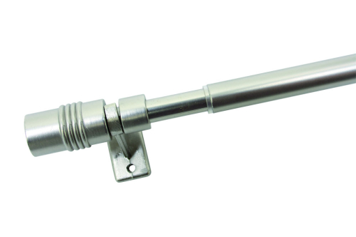Caféhausstange aus Metall mit Zylinder-Endknöpfen GZG1188 Vitrage / Cafehaus GARDINIA Metall-Caféhausstange Meran - Ø 8/10 mm - 40 - 60 cm - 2 Träger - Edelstahl-Optik