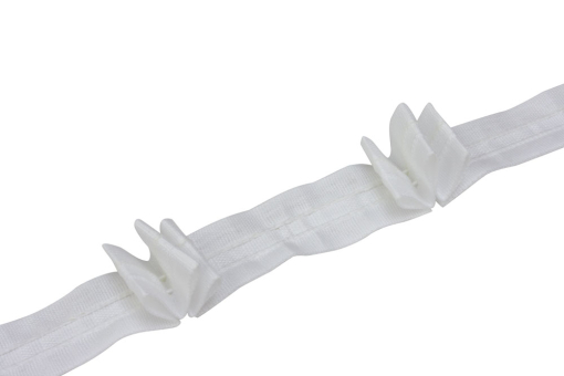 Gardinenband mit 3er-Falten für 2,5-fache Stoffmenge GZG1247 Gardinenband GARDINIA Faltenband - 3er Falte für Vorhangschiene - 21 mm - 10 m-Rolle - Weiß