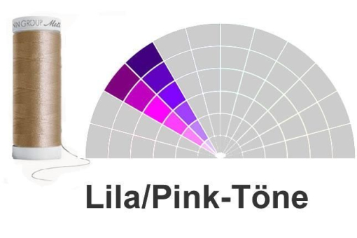 Amann Seralon Tafel Lila Pink Z1 Nähgarn Nähgarn Amann Seralon - 200m Rolle - Lila/Pinktöne