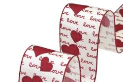 Amore 619 P1 Top-Seller Love-Band mit Drahtkante 40 mm - 20 m Rolle - Bordeaux