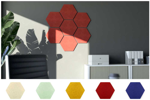 Optik + Sound + hervorragende Eigenschaften! Akustikpaneel inklusive Zubehör zur sofortigen Befestigung an Ihrer Wand! Ap1012 Akustikpaneel Hexagon Wand S4 Akustikpaneele für Hotels Akustikpaneel Wand - Blue Fiber - Hexagon 40 - inkl. BefestigungAkustikpaneele für die Wand in verschiedenen Farben