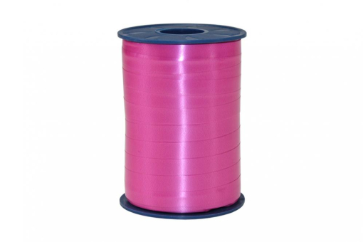 Ba222285 Pink Z1 Dekorationsband Ringelband Curly - matt - 10 mm, 250 m Rolle Pink