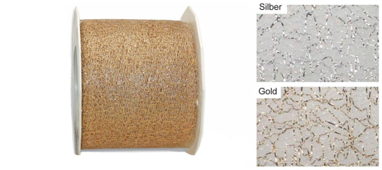 72 mm breites Band mit tollem Effekt. Ba262 S4y Mit Z1 Spitzen-Bänder Glitzertüll-Band - 72 mm - 20 m-Rolle