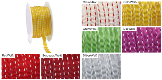 Hochwertiges Band für verschiedenste Einsatzzwecke. Ba279 Band Einschluesse S4y Mit Top-Seller Dekorationsband - Flechtmuster - 7 mm - 20 m-Rolle
