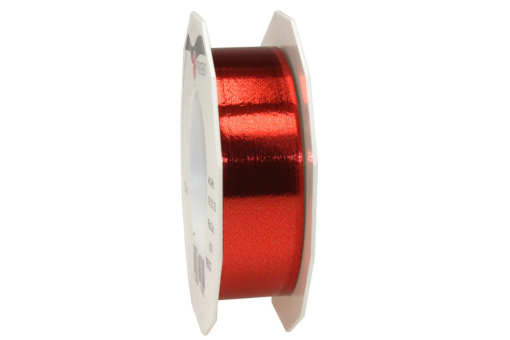 Metallisch glänzendes Band, ideal für festliche Anlässe Ba309250 Metallicband 25 Mm Rot Borten/Bänder Metallicband - 25 mm -  25 m-Rolle - Rotmetallicband 25 mm breit in rot