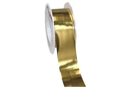 Metallisch glänzendes Band, ideal für festliche Anlässe Ba310150 Metallicband 40 Mm Gold Edeleffekt-Bänder Metallicband - 40 mm -  25 m-Rolle - Goldmetallicband 40 mm breit in gold