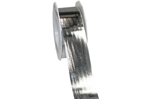 Metallisch glänzendes Band, ideal für festliche Anlässe Ba310911 Metallicband 40 Mm Silber Edeleffekt-Bänder Metallicband - 40 mm -  25 m-Rolle - Silbermetallicband 40 mm in silber