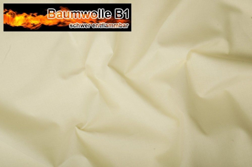 Baumwolleb1 Champagner S4 1000 Z1 Reststücke reduziert Baumwoll Stoff 130 cm - schwer entflammbar B1 - Champagner - 3,0 Meter