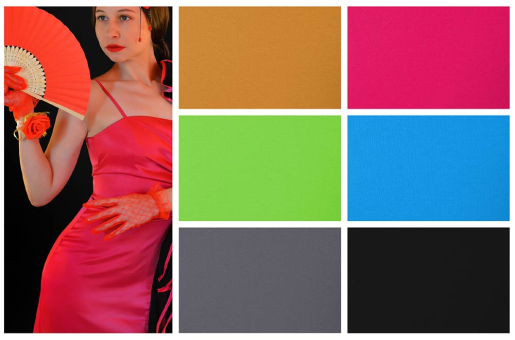 Geschmeidiger, elastischer Funktionsstoff für Tanzkleider, Showkostüme und vieles mehr Bd01 Bk6227 Tanzkleiderstoff Latin Dance S4y Neu Uni Bekleidungsstoffe Tanzkleiderstoff Latin Dance - UniFarbtafel für den Tanzkleiderstoff Latin Dance