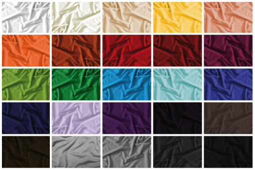 Angenehm weicher Stoff aus Viskose, sehr dehnbar - ideal für bequeme Bekleidung Bk5112 Viskosejersey S4y Ne(1) Uni Viskose JerseyFarbtafel mit Viskosejerseys in verschiedenen Farben