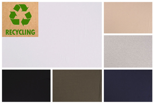 Bequemer Jersey-Stoff aus recycelten Materialien, für T-shirts, Freizeitbekleidung und vieles mehr Bk6948 Jersey Stoff Recycling Farbtafel(2) Recycling-Stoffe Jersey-Stoff - Recycling - UniFarbtafel für den Jersey-Stoff Recycling