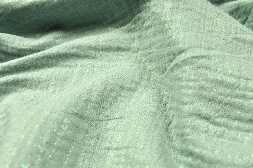 Luftig-leichter Musselinstoff, mit funkelndem Glitzer versehen - effektvolle Meterware aus Baumwolle! Bk7142 Musselin Glitzer Mint Musselin Stoffe Double Gauze - Glitzer - MintGrüner Musselinstoff mit Glitzer