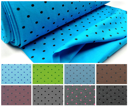 Elastische Schlauchware mit kleinen Tupfen, ideal für eng anliegende Kleider und Röcke sowie Bündchen Bk7202 Buendchen Punkte S4 Strickstoffe Strickbündchen - PunkteStrickbündchen mit Punkten in verschiedenen Farben
