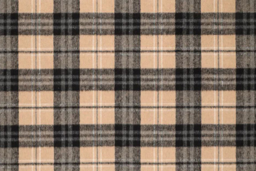 Kuschelig angerauter, sehr schwerer Flanell - blickdicht, weich, pflegeleicht! Bk7353 Flanell Schwer Braun Flanell Holzfäller-Flanell schwer - AlaskaFlanellstoff mit Karomuster