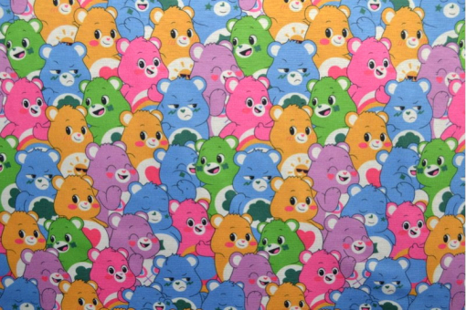 Knallbunter Bekleidungsstoff, flauschig-weich und wohlig-warm Bk7596 Alpenfleece Gummibaeren Fleecestoffe Alpenfleece - Bunte BärchenBunter Alpenfleece mit süßem Bärchen-Motiv