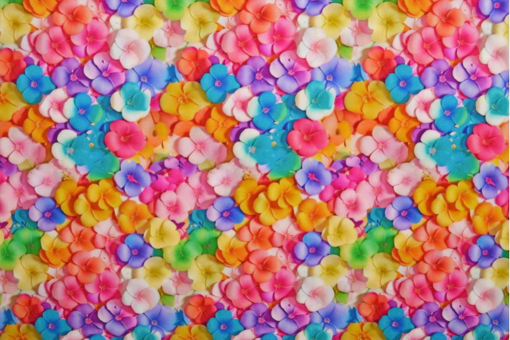 Ein kunterbuntes Blütenmeer in brillanter Digitaldruck-Qualität und pfiffigem 3D-Effekt auf reiner Viskose Bk7724 Viskose 3d Blumen Viskose Viskosestoff 3D - BlütenmeerKunterbunte Blüten im Digitaldruck auf fließendem Viskose