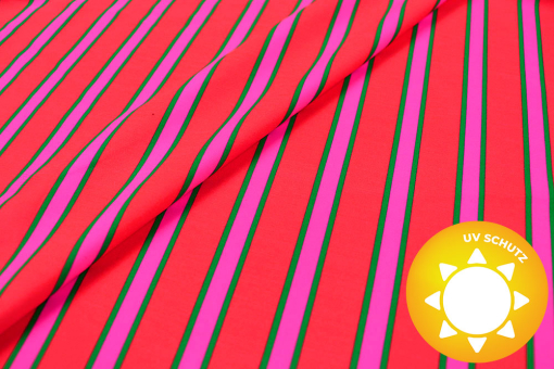 Funky Lycra-Stoff mit trendigem Streifenmotiv - 4-Wege-Stretch, ideal für Bikinis und mehr! Bk7976 Badeanzugstoff Streifen S4 Badeanzugstoffe / Lycra Badeanzugstoff - Cool StripesBadeanzugstoff mit Streifen