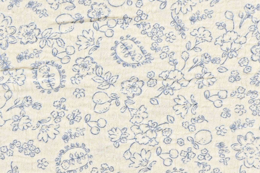Überbreiter Musselin im Toile-de-Jouy-Stil - ideal für Decken, Bettwäsche und stilvolle Kleidungsstücke Bk7984 Musselin Frucht Musselin Stoffe Musselin - Toile Floral - 250 cmMusselin mit Toile-Motiv