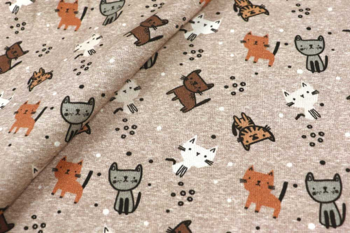 Miau Miau! Fahren Sie Ihre Krallen aus und schnappen Sie sich diesen katztastischen Alpenfleece
 Bk7992 Alpenfleece Katzen S4 Jogging Anzüge Alpenfleece Premium - Süße KätzchenAlpenfleece mit Katzen