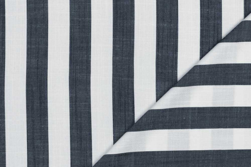 Durchgefärbte, reine Viskose mit klassischem Streifen-Design - wunderbare Qualität für Blusen, Kleider und mehr Bk8000 Viskosestoff Garngefaerbt Streifen Nachtblau Rueckseite Viskose Viskose garngefärbt - Streifen - NachtblauViskosestoff mit Streifen