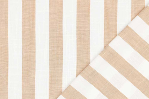 Durchgefärbte, reine Viskose mit klassischem Streifen-Design - wunderbare Qualität für Blusen, Kleider und mehr Bk8000 Viskosestoff Garngefaerbt Streifen Sand Rueckseite Viskose Viskose garngefärbt - Streifen - SandViskosestoff mit Streifen