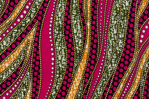 Ethno-Klassiker mit glänzenden Motivelementen - reine Naturfaser für hohen Wohlfühlfaktor! Bk8003 African Waxprint Pink Afrika Wickelstoffe African Waxprint - Baumwolle - NabiuAfrican-Waxprint-Stoff