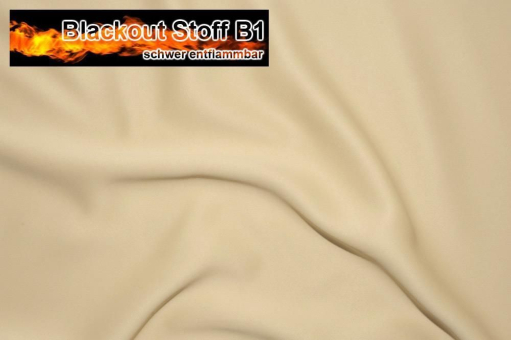 Blackout Stoff B1 Beige S4 Z1 Reststücke reduziert Blackout-Stoff schwer entflammbar - 280 cm - Beige - 3,0 Meter Beige
