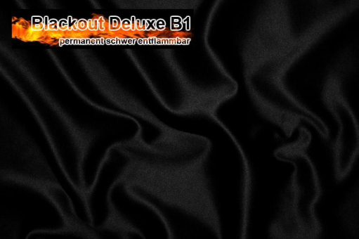 Blackout Stoff Deluxe Schwer Entflammbar Schwarz  Z1 Reststücke reduziert Blackout Deluxe - Permanent schwer entflammbar - Schwarz - 1,0 Meter Schwarz