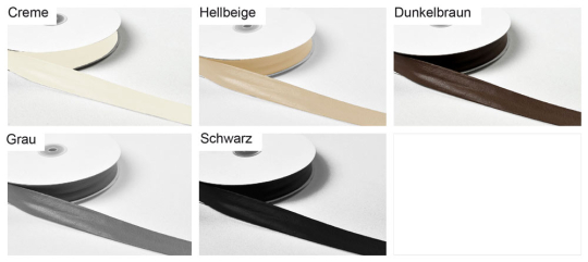 Elastisches, vorgefalztes Kunstleder-Einfassband  Bm1034 Farbtafel S4y Neu(2) Einfassband Einfassband Kunstleder glatt - 2,5/5 cm breit - MeterwareElegantes Einfassband in Kunstleder