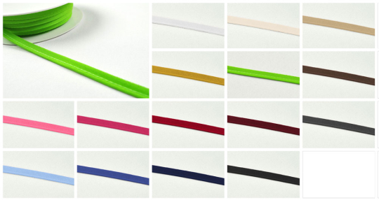 Einfarbiges Paspelband mit Kordelkern für Verzierungen und mehr Bm1096 Papselband S4y Neu(1) Borten/Bänder Paspelband - Ø 3 mm - MeterwareFarbtafel mit Paspelbändern in verschiedenen Farben