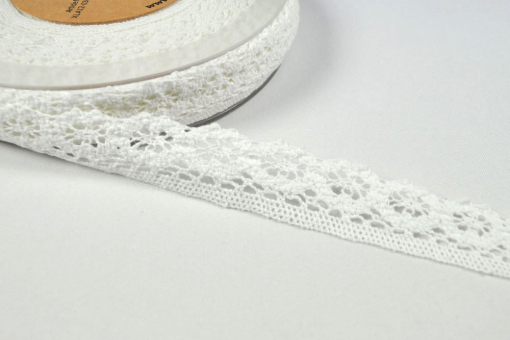 Aufwendig hergestellte Häkelspitze, ideal für Bekleidung und mehr  Bm1117 Haeckelspitze No3 2(1) Spitzen-Bänder Häkelspitze - Emma - Creme - MeterwareCremefarbige Häkelspitze