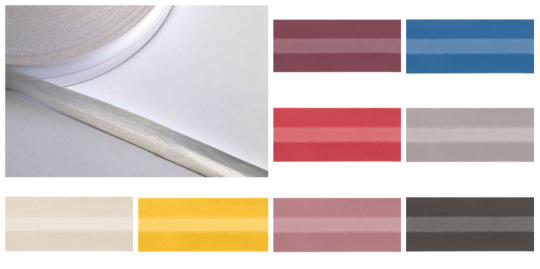 Glänzendes Einfassband aus Satin-Stoff in toller Farbauswahl  Bm1139 Einfassband Satin Farbtafel Satin-Bänder Einfassband - SatinFarbtafel für das Satin-Einfassband