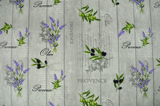 Mit diesem großartigen Dekostoff aus reiner Baumwolle holen Sie sich die sommerwarme Provence nach Hause Co6511 Baumwollstoff Lavendel Oliven  Baumwollstoff -  Provence Francaise - 1,0 Meter