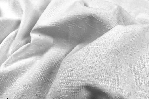 Edler Baumwollstoff mit durchgewebtem Waffelmuster - eine schöne Qualität für Trachtenmode, Kissen, leichte Vorhänge und vieles mehr Co6628 Baumwoll Jacquard Weiss 2 Übergardinen Baumwoll-Jacquard - MarthaWeißer Jacquardstoff aus Baumwolle