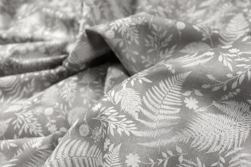 Tropisches Flair für Ihr Schlafzimmer! Super feine Perkal-Qualität - atmungsaktiv, feuchtigkeitsregulierend, aus europäischer Produktion! Co6643 Baumwollstoff Tropen Dunkel Bettwäsche-Stoffe Bettwäsche-Stoff - Tropical Grey - 295 cmBaumwollstoff mit Tropen-Motiv