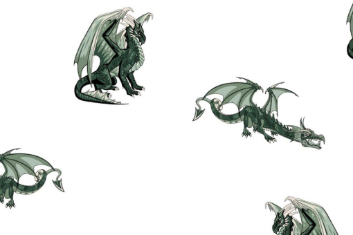 Feiner Popeline-Stoff mit Drahcne-Print für Fantasy- und Ritterfans! Co6696 Baumwollstofff Drachen Sonstige Baumwollstoff - Coole Drachenweisser baumwollstoff mit drachen
