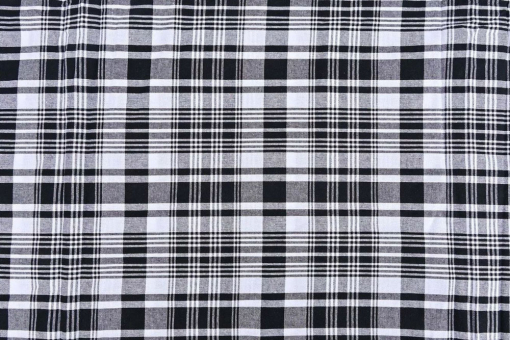 Schwarz-weiß karierter Stoff aus 100% Baumwolle - perfekt für klassische Kleidungsstücke, Kostüme, Heimdeko und mehr Co6779 Baumwollstoff Karo Baumwoll Stoffe bunt Karo-Baumwollstoff HugoBaumwollstoff mit schwarz-weißem Karomuster