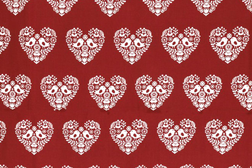 Tierisch herzig! Schöne Baumwolle mit süßem Print im Landhausstil Co6787 Baumwollstoff Vogel(1) Blusenstoffe Baumwoll-Trachtenstoff - Verliebte Vögel - RotRoter Baumwollstoff mit Vögeln