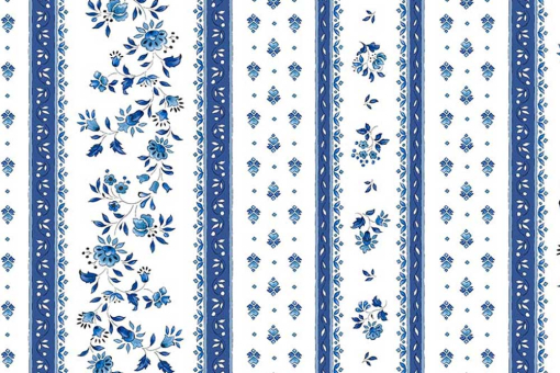 Dieser Baumwollstoff im Landhausstil mit blauen Blumenstreifen verleiht Ihren Projekten einen charmanten, nostalgischen Look. Co688 Baumwollstoff Landhaus Zermatt Baumwollstoff - Landhaus Zermatt - 1,0 Meter