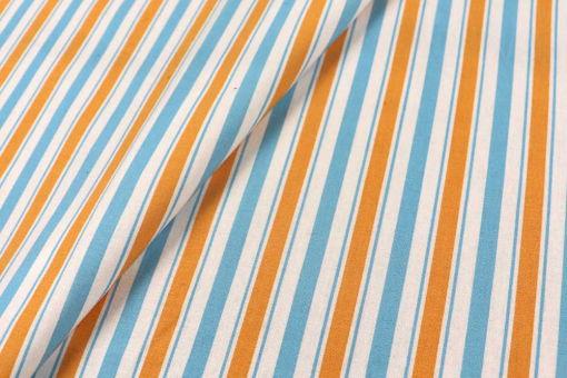 Bunt gestreifte Ware aus reiner Baumwolle in sommerlich-frischen Farben! Co6967140 Baumwollstoff Streifen Orange Blau S4 Dekostoffe Streifen Baumwollstoff - Streifen - Blau/OrangeBaumwollstoff mit Streifen