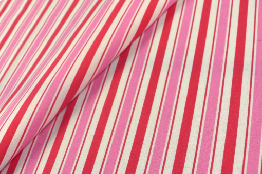 Bunt gestreifte Ware aus reiner Baumwolle in sommerlich-frischen Farben! Co6967250 Baumwollstoff Streifen Pink Rot S4 Baumwolle Streifen Baumwollstoff - Streifen - Rot/PinkBaumwollstoff mit Streifen