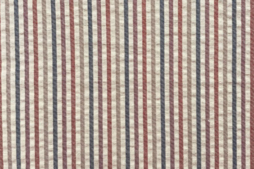 Seersucker Stoff aus 100 % Baumwolle mit klassischem Muster – luftig, leicht und ideal für Sommermode. Co6977 Seersucker Buntestreifen Blusenstoffe Seersucker - Streifen - BuntSeersucker mit bunten Streifen