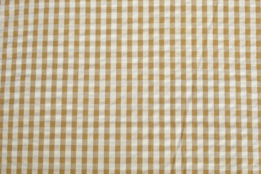 Seersucker Stoff aus 100 % Baumwolle mit klassischem Muster – luftig, leicht und ideal für Sommermode. Co6978 Seersucker Kariert Sand Baumwolle Karos Seersucker - Kariert - SandSeersucker mit karierten Muster in Sand Farben