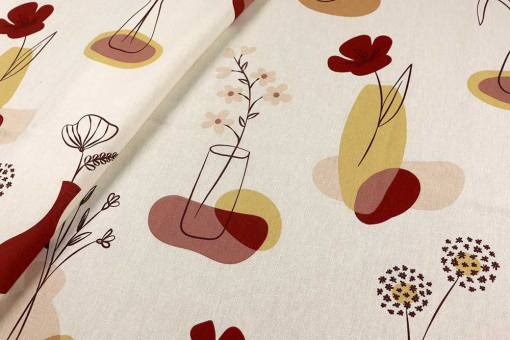 Zeitlose Eleganz für Ihr Zuhause – Dekostoff mit stilisiertem Blumen-Design Ds1956 Dekostoff Retro Vase S4 Dekostoffe Blumen Dekostoff - Retro-BlumenvaseDekostoff mit kunstvollem Blumendesign