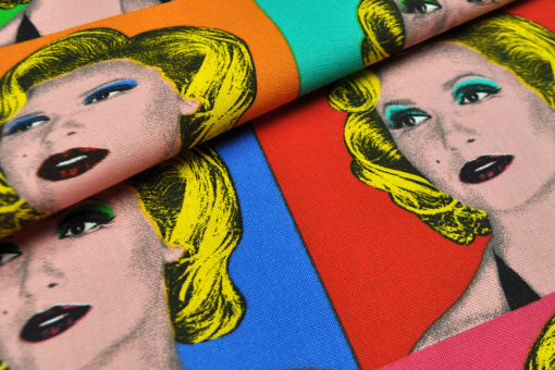 Pop-Art kommt nie aus der Mode - dieser bunte Dekostoff beweist das auf extravagante Art und Weise! Ds2469 Dekostoff Pop Art Women Dekostoffe Retro Dekostoff - Pop-Art-GemäldeBunter Dekostoff mit Pop-Art Motiv