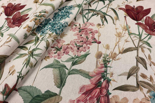 Romantischer Aquarell-Print in zarten Pastelltönen - nicht nur für Blumenfreunde Ds2499 Dekostoff Dreamy Flowers  S4 Blumen Dekostoff Premium - Dreamy FlowersGobelin in Leinenoptik mit romantischen Blumen