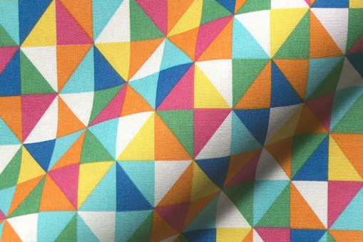 Buntes Geo-Design für knallige Dekorationen, Accessoires wie Taschen und mehr Ds2535 Dekostoff Rauten Dekostoffe Gemustert Dekostoff - Bunte RautenDekostoff mit bunten Rauten